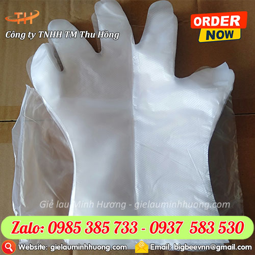 Găng tay nilon trắng loại dày bằng nhựa HDPE Găng tay nilon trắng loại dày bằng nhựa HDPE
