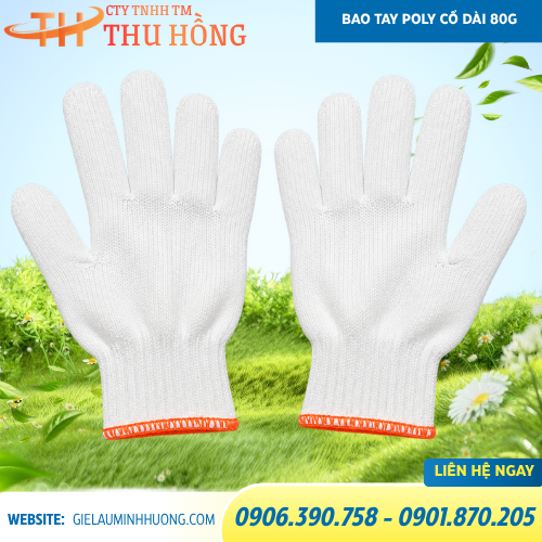 găng tay len kem cổ dài 80g găng tay len kem cổ dài 80g