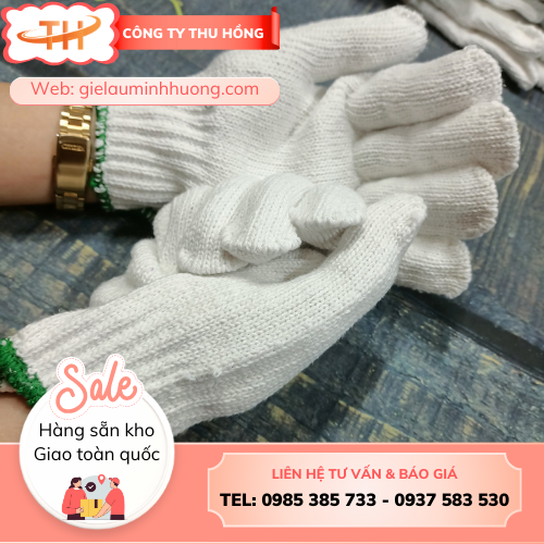 Găng tay sợi len trắng tẩy dệt kim tại xưởng Găng tay sợi len trắng tẩy dệt kim tại xưởng