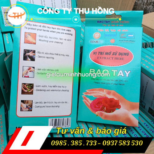 Găng tay xốp hộp 100 cái dùng một lần Găng tay xốp hộp 100 cái dùng một lần