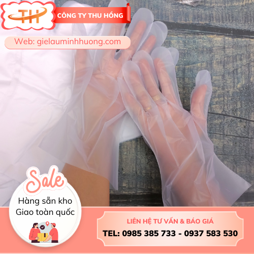 Găng tay xốp nilon giữ gìn vệ sinh tay sạch sẽ Găng tay xốp nilon giữ gìn vệ sinh tay sạch sẽ