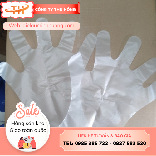 Găng tay xốp nilon Găng tay xốp nilon trắng trong được ưa chuộng nhiều