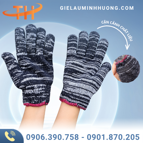 găng tay muối tiêu viền nâu 90g găng tay muối tiêu viền nâu 90g