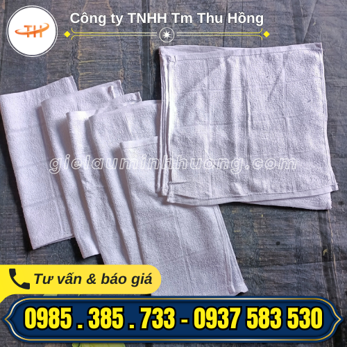 Giảm giá mua sỉ khăn trắng vuông loại đẹp giá rẻ cân theo ký Giảm giá mua sỉ khăn trắng vuông loại đẹp giá rẻ cân theo ký