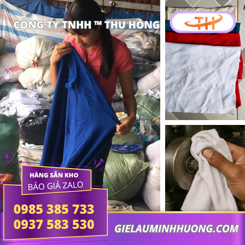 Giẻ lau công nghiệp màu hàng tuyển cắt miếng sẵn Giẻ lau công nghiệp màu hàng tuyển cắt miếng sẵn