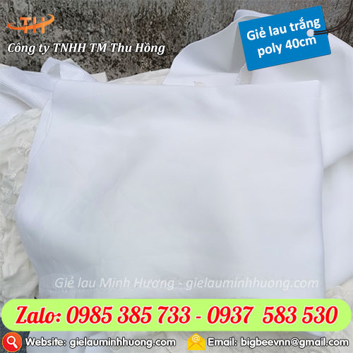 Giẻ lau công nghiệp trắng 40cm loại tốt sạch cho nhà xưởng Giẻ lau công nghiệp trắng 40cm loại tốt sạch cho nhà xưởng