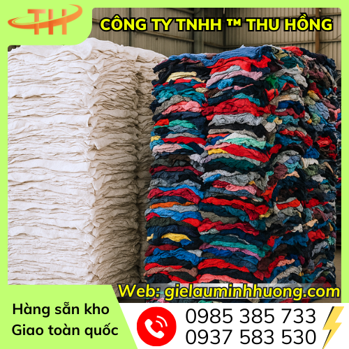 Giẻ lau công nghiệp trắng, màu tại xưởng sản xuất Giẻ lau công nghiệp trắng, màu tại xưởng sản xuất