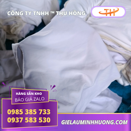 Giẻ lau cotton trắng Giẻ lau cotton trắng cắt sẵn lau máy móc