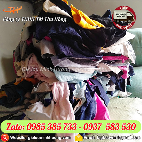 Giẻ lau màu công nghiệp thun cotton 35/65 Giẻ lau màu công nghiệp thun cotton 35/65