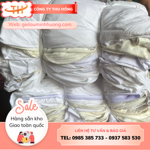 Giẻ lau màu trắng Giẻ lau màu trắng cao cấp dùng trong vệ sinh công nghiệp