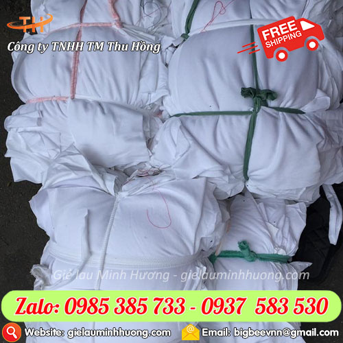 Giẻ lau máy móc màu trắng thun cotton 65/35 Giẻ lau máy móc màu trắng thun cotton 65/35