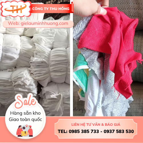 Giẻ lau máy, giẻ lau xưởng Giẻ lau máy trắng, màu mềm - sạch - không xơ vải