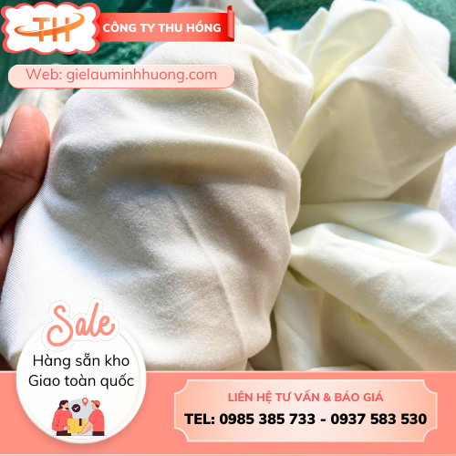 Giẻ lau trắng lau hoá chất, dung môi Giẻ lau trắng cotton pha lau hoá chất, dung môi