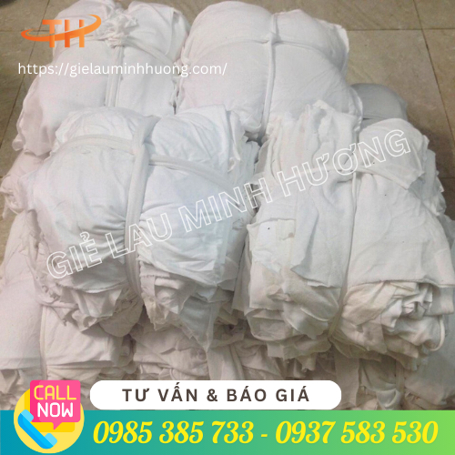 Giẻ lau trắng cotton thấm nước tốt Giẻ lau trắng cotton thấm nước tốt