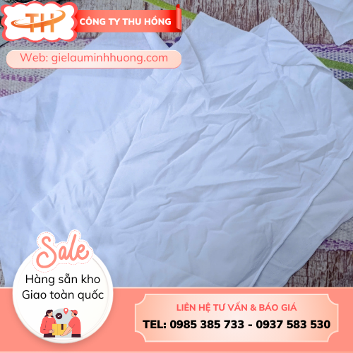 Giẻ lau trắng khổ lớn 20cm - 30cm - 40cm cắt sẵn tại xưởng Giẻ lau trắng khổ lớn 20cm - 30cm - 40cm cắt sẵn tại xưởng