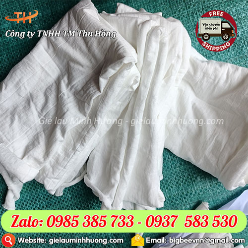 Giẻ lau trắng lọc sơn cotton không ra bụi Giẻ lau trắng lọc sơn cotton không ra bụi