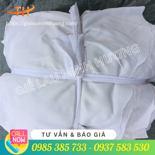 Giẻ lau trắng nguyên miếng lớn bó 5kg 01  Giẻ lau trắng nguyên miếng lớn bó 5kg 01