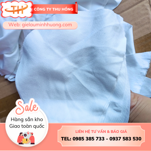 Giẻ lau trắng nhỏ khổ A5 Giẻ lau trắng nhỏ khổ A5 cắt miếng 10 - 15cm