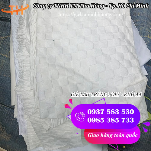 giẻ lau trắng poly khổ a4 giẻ lau trắng poly khổ a4