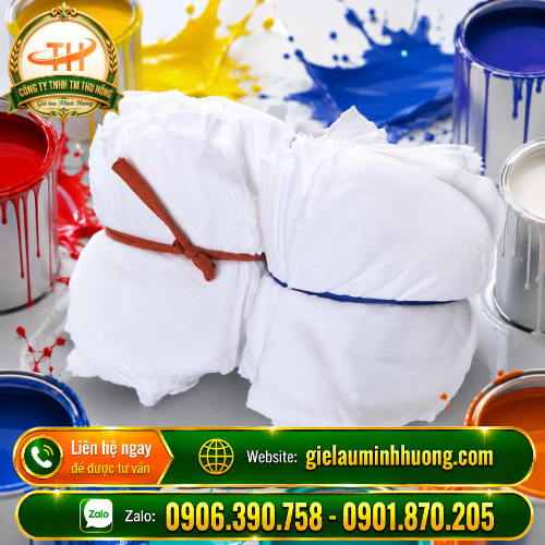 Giẻ trắng lọc sơn khổ lớn chất liệu cotton Giẻ trắng lọc sơn khổ lớn chất liệu cotton