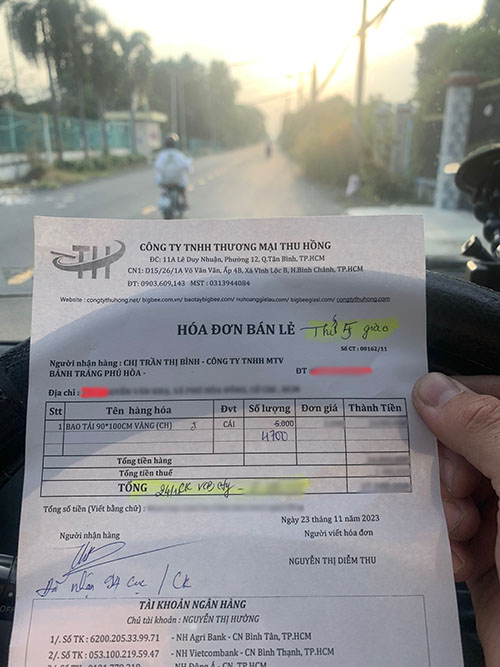 Hóa đơn giao 4700 cái bao tải vàng 90 x 100 tại Củ Chi Hóa đơn giao 4700 cái bao tải vàng 90 x 100 tại Củ Chi