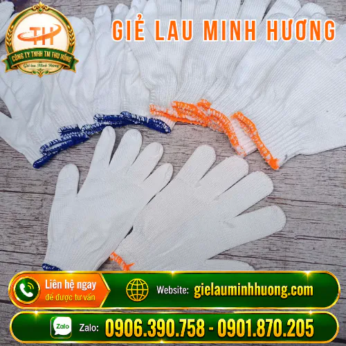 Giá găng tay len poly 40g-70g khác nhau do định lượng Găng tay len poly 40g - 70g giá khác nhau về định lượng