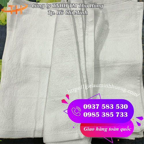 khăn kẻ ô vuông cotton màu trắng