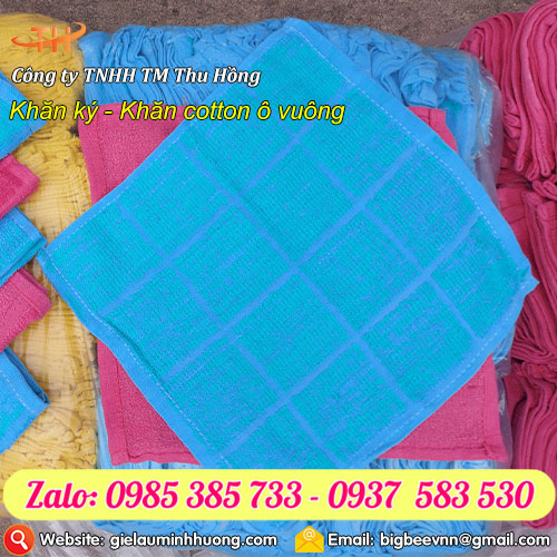 Khăn ký - khăn lau cotton 16 ô vuông Khăn ký - khăn lau cotton 16 ô vuông