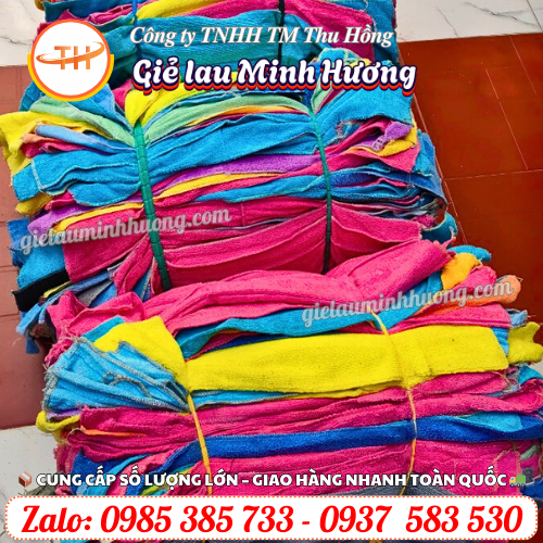 Khăn lau công nghiệp may nối đủ màu bó 5kg Khăn lau công nghiệp may nối đủ màu bó 5kg