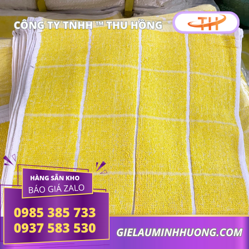 Khăn lau đa năng sợi cotton kẻ ô vàng Khăn lau đa năng sợi cotton kẻ ô vàng
