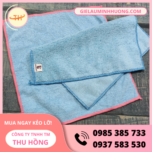 Khăn lau Microfiber 35x35 không bụi, không xơ vải Khăn lau Microfiber 35x35 không bụi, không xơ vải