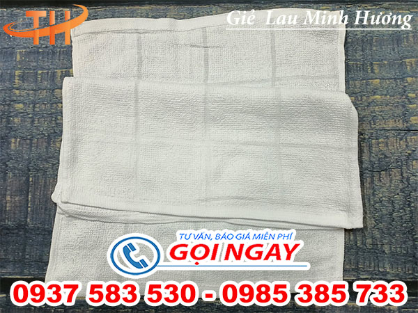 khăn lau ô vuông trắng