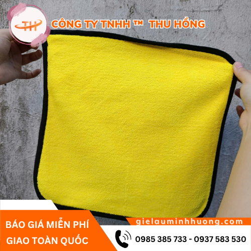 Khăn lau rửa xe ô tô 2 mặt vàng xám Khăn lau rửa xe ô tô 2 mặt vàng xám