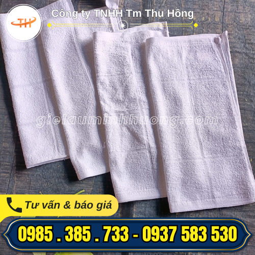 Khăn lau trắng cotton lau đa năng cỡ 28cm Khăn lau trắng cotton lau đa năng cỡ 28cm
