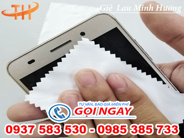 khăn lau vệ sinh điện thoại, ipad kích thước 6x9cm