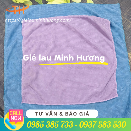 Khăn lau Microfiber Khăn lau vuông trơn 2 mặt siêu mịn