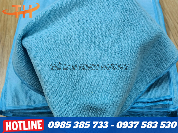 khăn lau vuông xanh da trời siêu thấm hút, cân ký giá rẻ