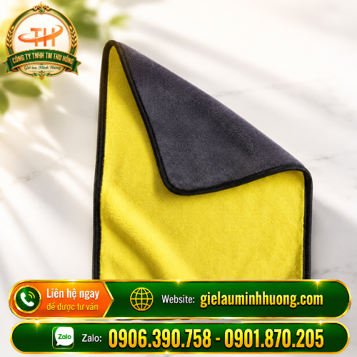 Khăn lau xe microfiber 2 mặt Khăn lau xe microfiber 2 mặt