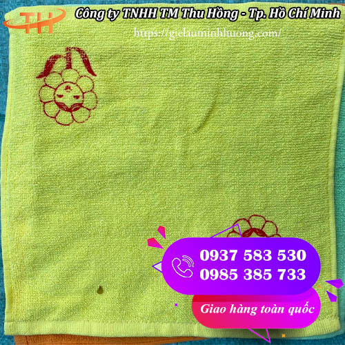 Khăn mầm non in ký hiệu dệt từ sợi cotton Khăn mầm non in ký hiệu dệt từ sợi cotton