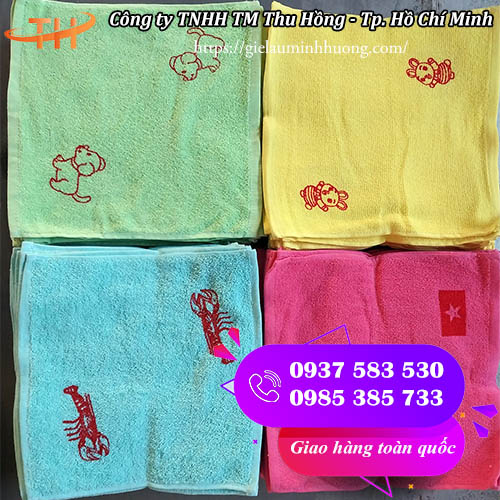 Khăn mầm non in ký hiệu đủ màu đẹp Khăn mầm non in ký hiệu đủ màu đẹp