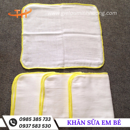 Khăn sữa cotton màu trắng 2 lớp dày dặn Khăn sữa cotton màu trắng 2 lớp dày dặn