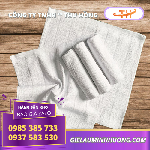 Khăn vuông trắng 28x28 chất liệu cotton siêu thấm Khăn vuông trắng 28x28 chất liệu cotton siêu thấm