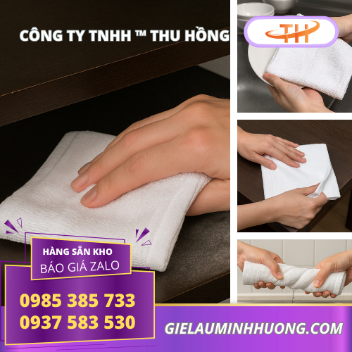 Khăn vuông trắng 28x28 làm sạch đa năng mọi nơi Khăn vuông trắng 28x28 làm sạch đa năng mọi nơi