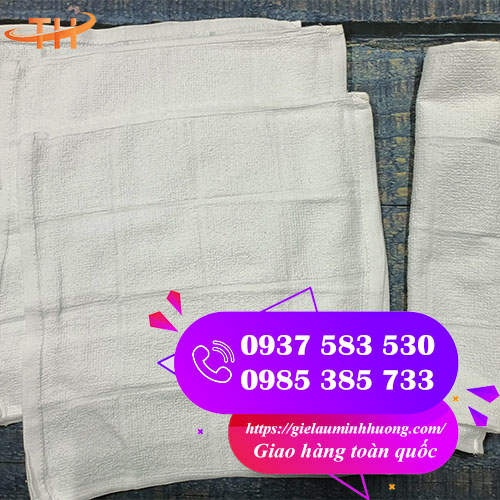 Khăn vuông trắng lau tay sợi cotton size 30-x-30