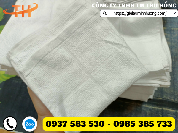 Khăn vuông trắng trơn sợi cotton