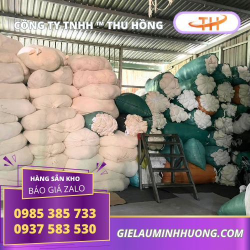 Kho giẻ lau trắng may ghép số lượng lớn Kho giẻ lau trắng may ghép số lượng lớn
