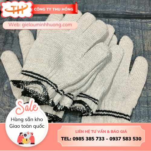 Bao tay len kem 100g hai viền đen Kho sỉ bao tay len kem 100g hai viền đen tại TPHCM