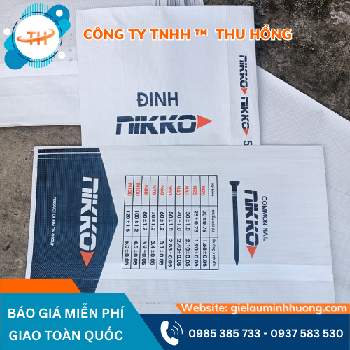 Bao bì KP 50kg đựng đinh in logo Mẫu bao bì KP 50kg đựng đinh in logo cho doanh nghiệp