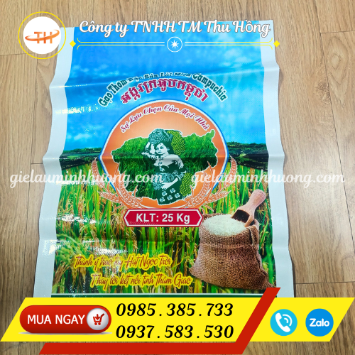 Mẫu bao gạo 25kg in theo mẫu Mẫu bao gạo 25kg in theo mẫu