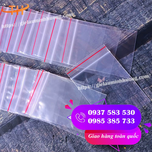 mẫu túi zipper chỉ đỏ size nhỏ thông dụng